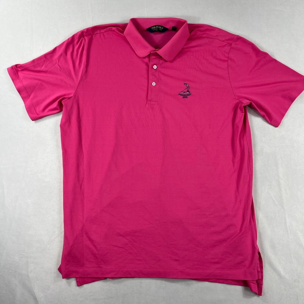 Polo Golf Ralph Lauren Polo Shirt‎ Pinehurst 1895 Logo Pink Mens XL
